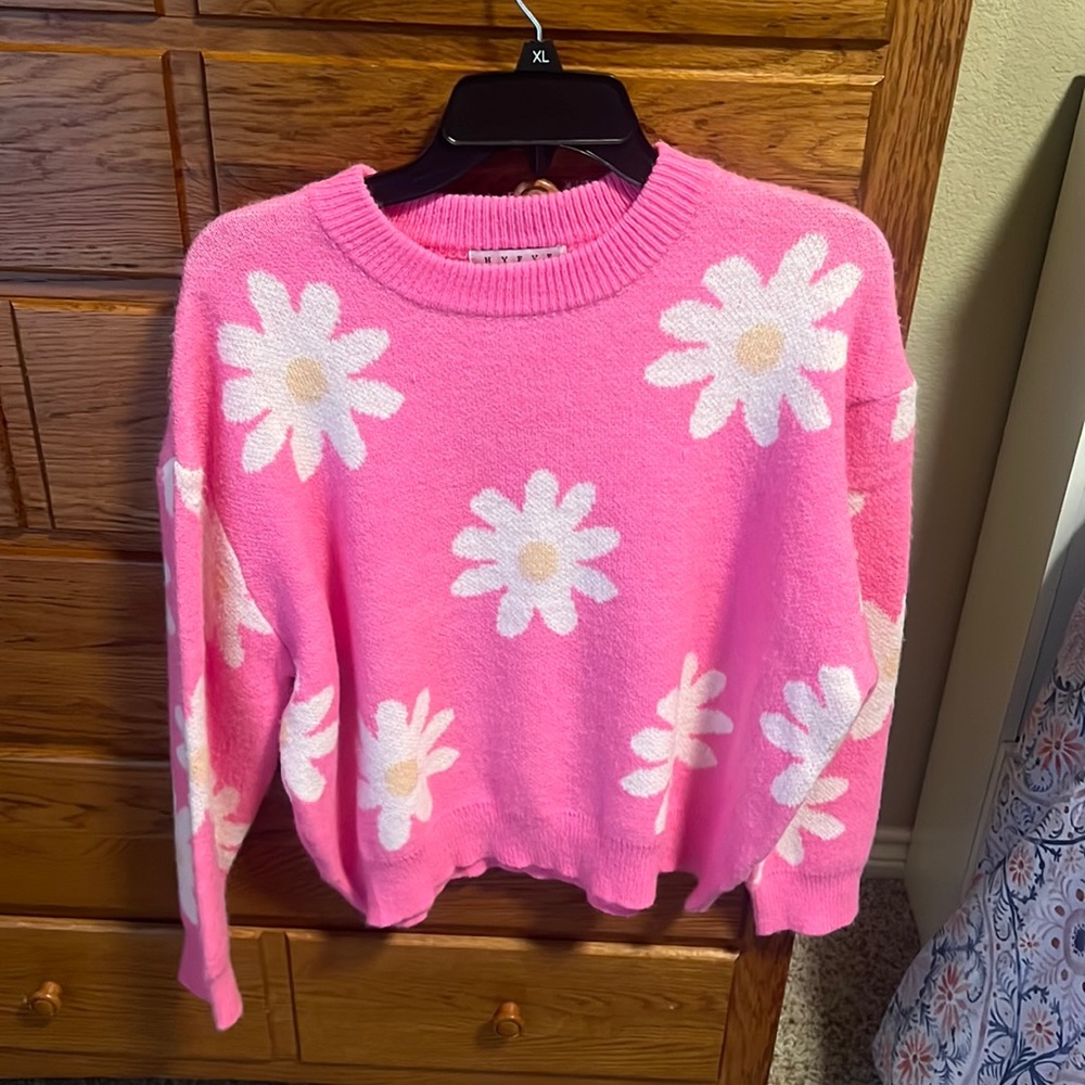 Pink Flower Sweater